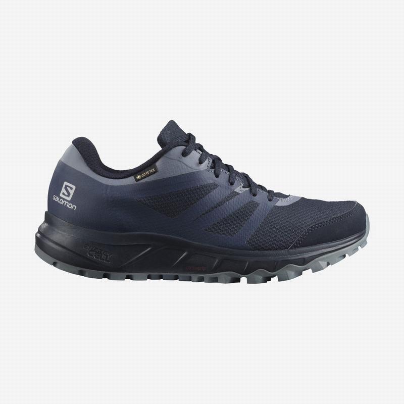Salomon Israel TRAILSTER 2 GORE-TEX - Womens Trail Running Shoes - Navy/Grey (ZTFO-13760)